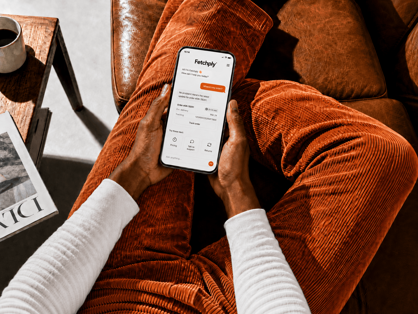 One Fetchply AI agent answering customers across their everyday messaging channels